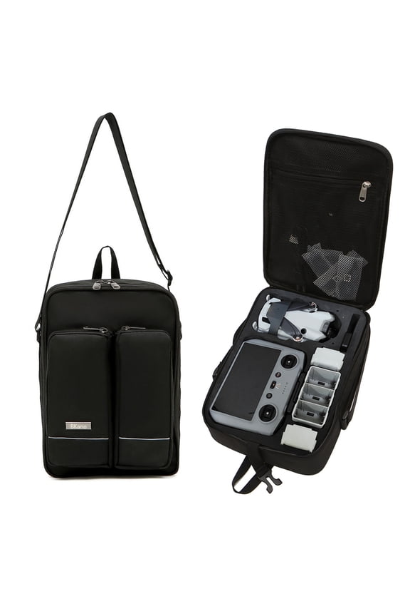 Mini 4 Pro Case Organizer Crossbody Bag, Waterproof Hard Carrying Case Portable Travel Drone Sling Bag Backpack Compatible with DJI RC 2/ RC-N2 Controller, Fly More Combo and Accessories, Black