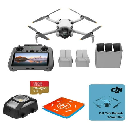 Mini 4 Pro Drone Fly More Combo, Bundle with 2x 128GB Memory Card and Care Refresh 2-Year Plan