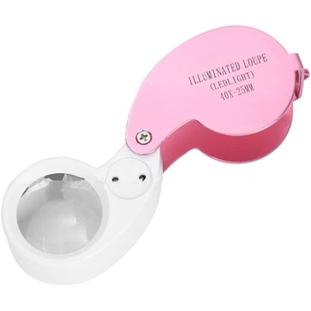 Mini 40X Magnifying Loupe Jewelry Eye Glass Magnifier LED Light Jewelers Loop Pocket