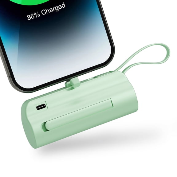Mini 4500mAh Power Bank with Dual Output, Fast Charging 2 in 1 Battery Pack, Universal Compatibility for iPhone, Android Devices on Daily Commutes(Green)