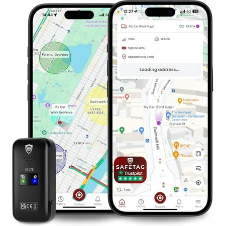 Mini 4G - 4G LTE Rechargeable Mini GPS Tracker, Car, Van, Motorbike etc. 34-205 Countries, Real Time Tracking and Notifications, 7 Day Free Trial - Sim Included, 12 Month Warranty
