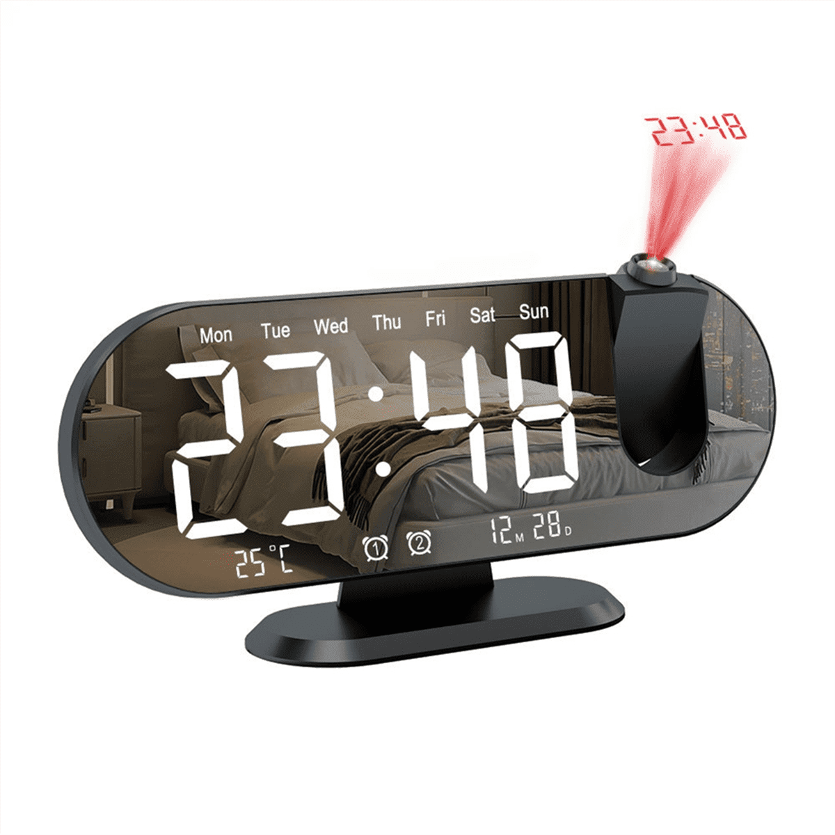 Mini 4K Clock Camera LED Digital Smart Alarm Clock Projection Supports ...