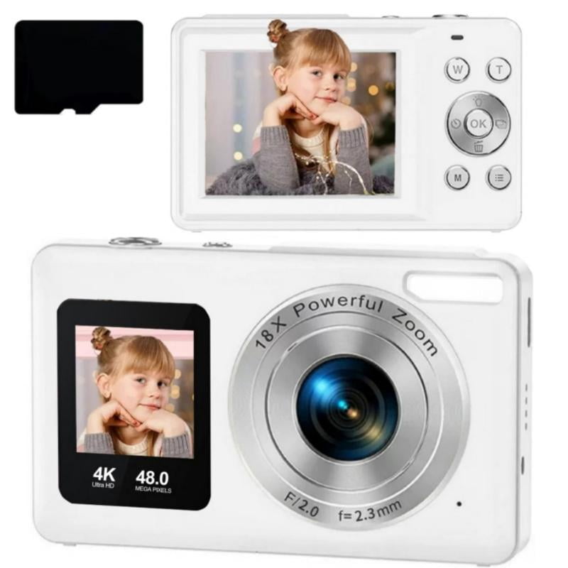 Mini 4K Digital Camera With Double Screens Flash Light For Kids And ...