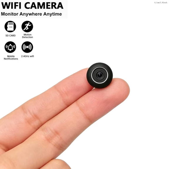 Mini 4K UHD WiFi Hidden Nanny Surveillance Camera Compact Portable Wireless Home Monitor with Clear Night Vision Motion Trigger Recording Local TF Card Storage Wide Angle Small Security Cam for Baby