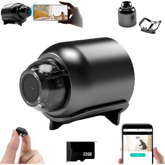 Mini 4g Wireless WiFi Camera 1080p HD 01, Mini WiFi Camera Wireless, Motion Detection, Two-Way Audio, HD Night Vision, 160° Wide Angle Rechargeable, Real-Time Recording (Standard+Card)