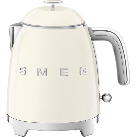 Mini 50's Retro Style 3 Cup Electric Kettle with Double Wall Anti Slip Base and Water Level Indicator (Cream)