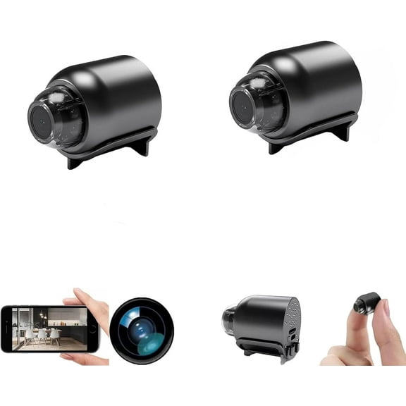 Mini 5g Wireless WiFi Camera 1080p HD - Night Vision Included, Detection Wide Angle Micro Cam for Home Office, Mini WiFi Camera 1080p HD Comes with 8g Memory Card (Black,4)