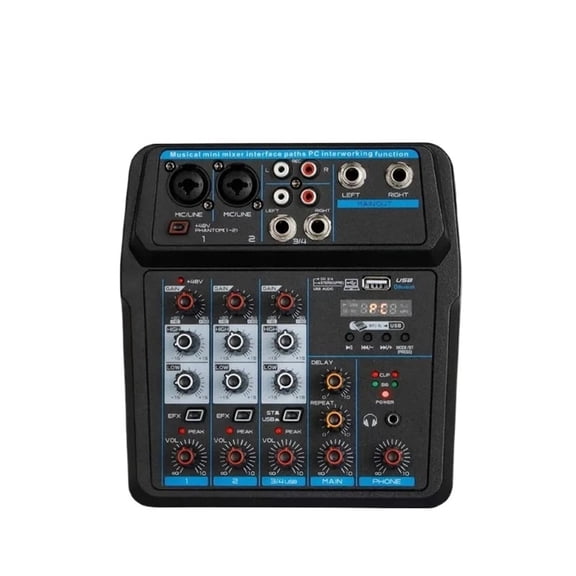 Mini 6 4 Channel Professional Portable Mixer Sound Mixing Console Computer Input 48v Power Number Live DJ Broadcast Record