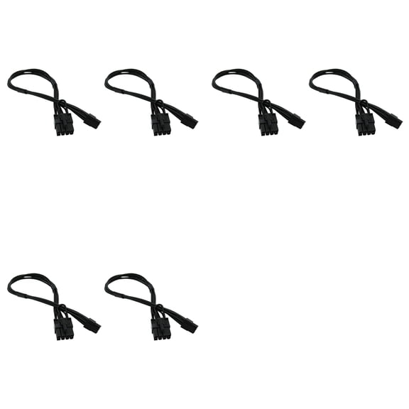 Mini 6-Pin to 8-Pin PCIe PCI-E Video Card Power Cable for Pro Tower (Pack of 6)