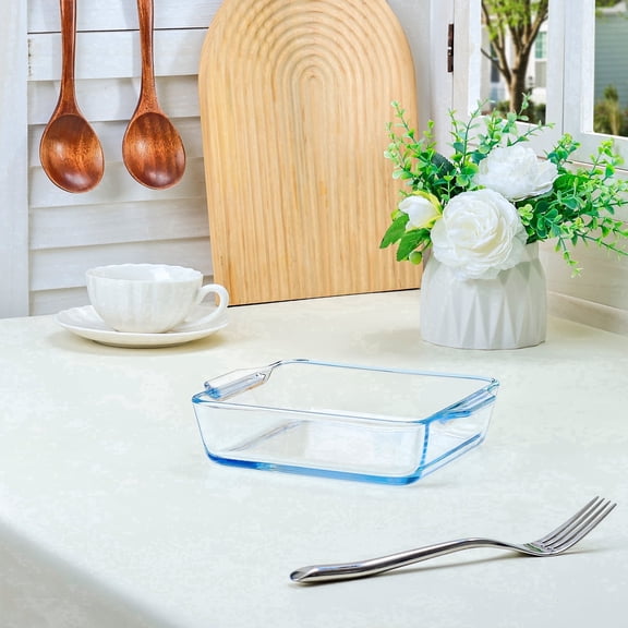 NUTRIUPS Mini 6 in Square Glass Baking Dish for Oven, 20 oz Glass Bakeware