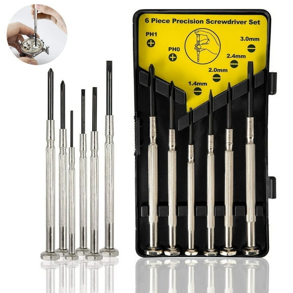 Mini 6pc Screwdriver Set for Eyeglass Repair & Precision Jobs