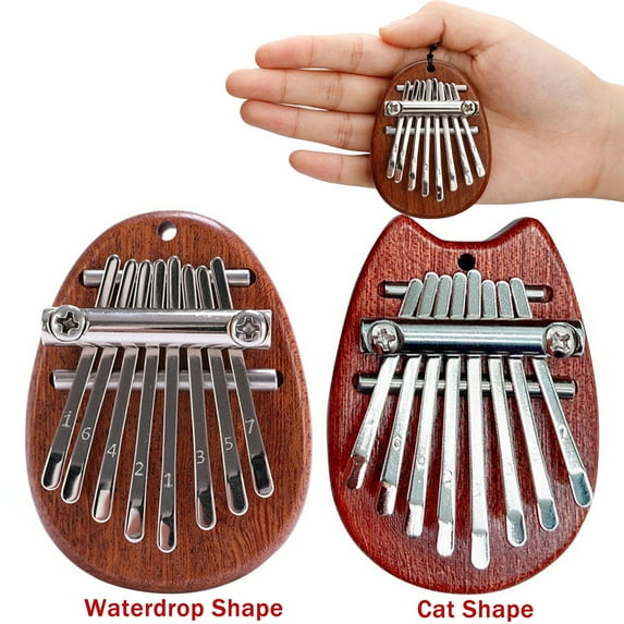 Mini 8 Key Thumb Piano Gift for Kids Beginners Music Lovers Players, Cute Instrument Pendant Keychain Accessories, Exquisite Finger Piano