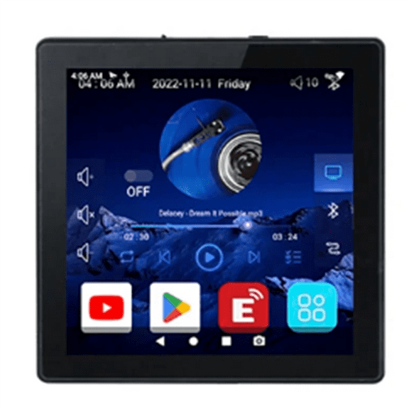 Mini 8 Ohm Android 10.0 System Smart WIFI Bluetooth 2X25W Stereo Home Theater Background Music Wall Amp Black