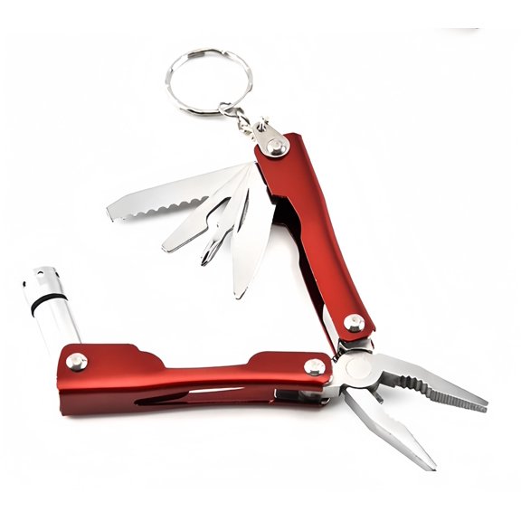Mini 8-in-1 Multitool with Lamp,Folding Knife,Various Pliers, Bottle Openers, Outdoor Equipment with Flashlight, Suitable for Outdoor Camping Survival,Gifts for Men, Stainless Steel
