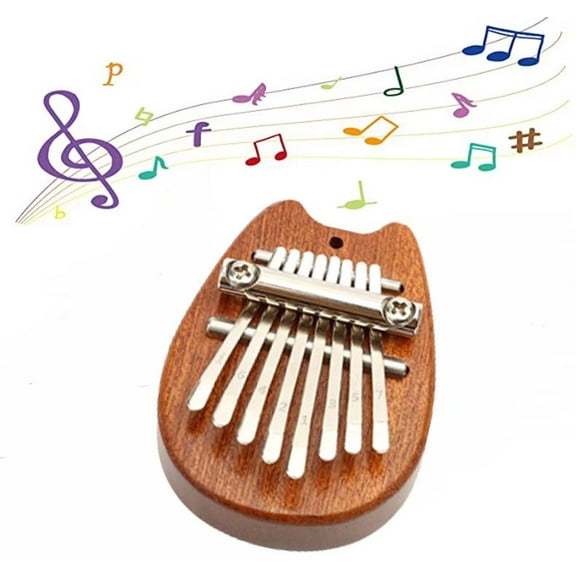 Mini 8 keys Kalimba Thumb Piano, Portable Marimba Music Thumb Piano, Birthday Childrens Day Valentines Gift for Kids Adults Beginners Cat
