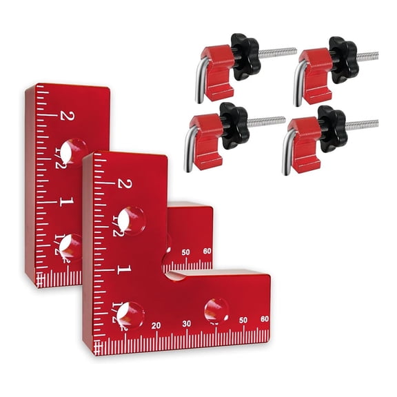 Mini 90 Degree Positioning Squares 2 Pack, Aluminium Alloy Clamping Squares for Woodworking, Clamping