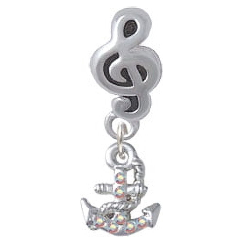 Mini AB Crystal Anchor - Clef Note Charm Bead - Walmart.com