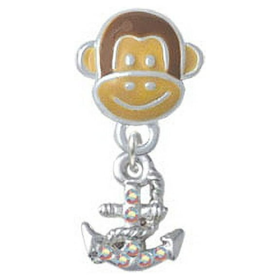 Mini AB Crystal Anchor - Monkey Face Charm Bead