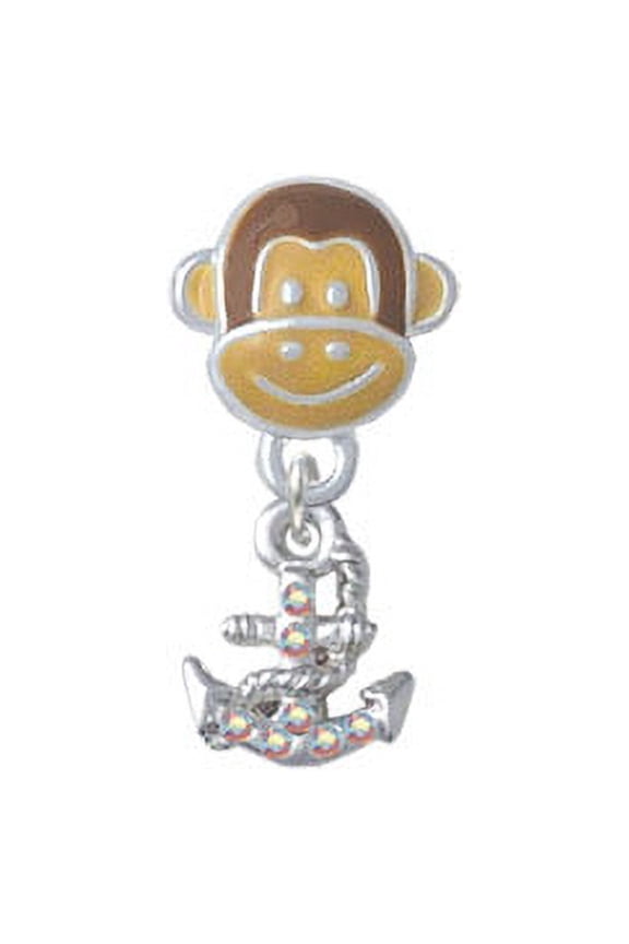Mini AB Crystal Anchor - Monkey Face Charm Bead