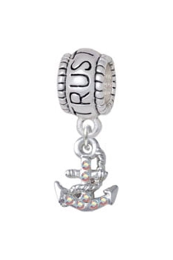 Mini AB Crystal Anchor - Trust In God Charm Bead