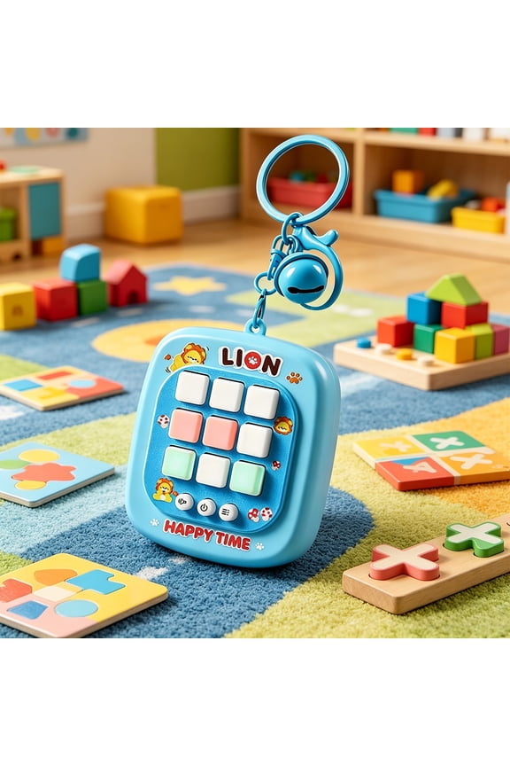 Mini ABS Electronic Handheld Game Console, 9 Modes Portable Keychain Game, Interactive Puzzle Game for Leisure, Fun Entertainment Device for Pocket, Brain Teaser and Hand Coordination Tool