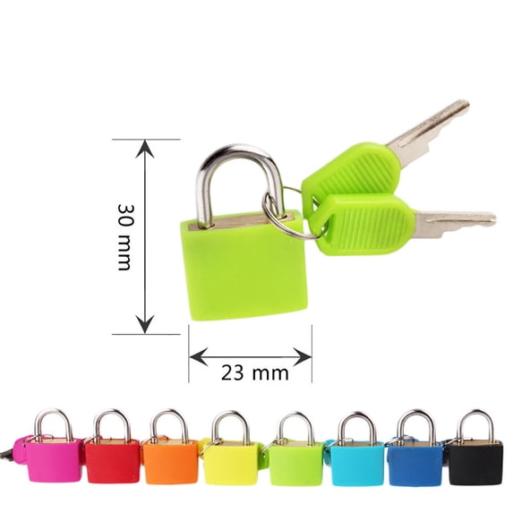 Mini ABS Keyed Padlock for Luggages, Waterproof Suitcase Padlock with Keys, Green 0.9inch Wide Anti Rust Outdoor Lock for Small Cabinets Drawers, Zinc Alloy Body Shackle