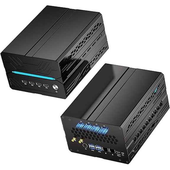 Mini AI Server PC, Desktop Gaming Computer Ryzen 7 7700, 32G DDR5, 1T M.2 PCIE4.0 SSD, Win-11 Pro, GeForce RTX3060 12G, Six Display, HDMI/DP/Dual Type-C, 8K, Dual 2.5G LAN, WiFi7