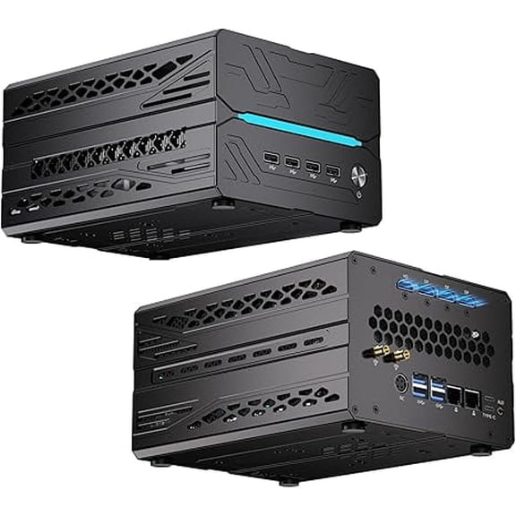Mini AI Server PC, Desktop Gaming Computer Ryzen 9 9950X3D, 64G DDR5, 4T M.2 PCIE4.0 SSD, Win-11 Pro, GeForce RTX5060Ti 16G, Six Display, HDMI/DP/Dual Type-C, 8K, Dual 2.5G LAN, WiFi7