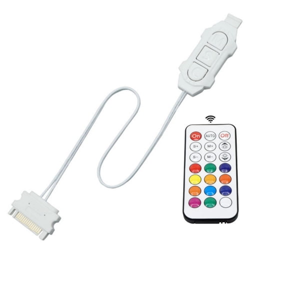 Mini ARGB Lighting Controller Manual Switching White/BlackVersion 5V 3Pin Color Synchronization Mini PC Accessory