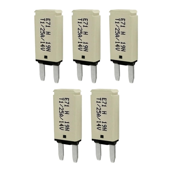 Mini ATM Auto Reset 25 Amp Circuit Breaker Fuse for Automotive Marine RV Car Truck Audio Battery Protection (T1) Automatic Reset (25A, 5 Pack)