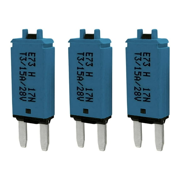 Mini ATM Manual Reset 15 Amp Circuit Breaker Fuse for Automotive Marine RV Car Truck Audio Battery Protection (T3) Manual Reset (15A, 3 Pack)