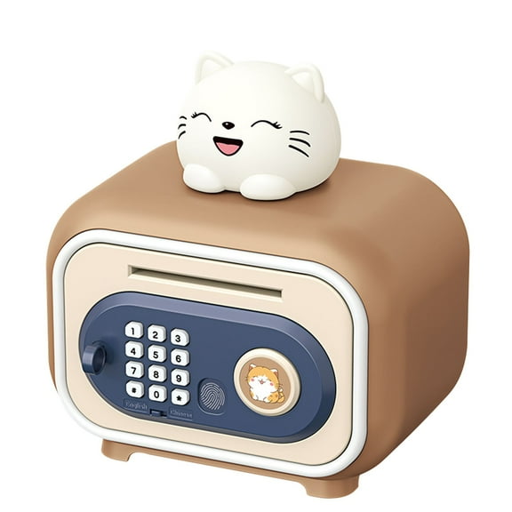 Mini ATM Savings Bank for Real Money, Electronic Piggy Banks, Fingerprint Password, Kids Safe Box, Cool Stuff Gift for Boys and Girls