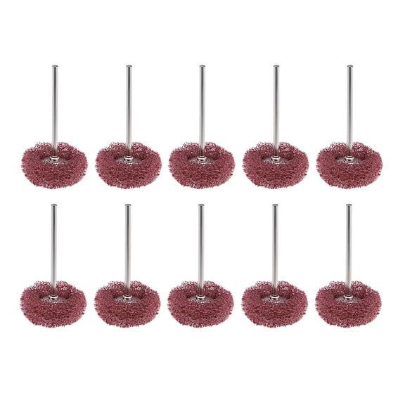 Mini Abrasive Wheel Nylon Buffing Wheels 25mm x 7mm with 2.35mm Arbor for Rotary Tool Red 10 Pcs