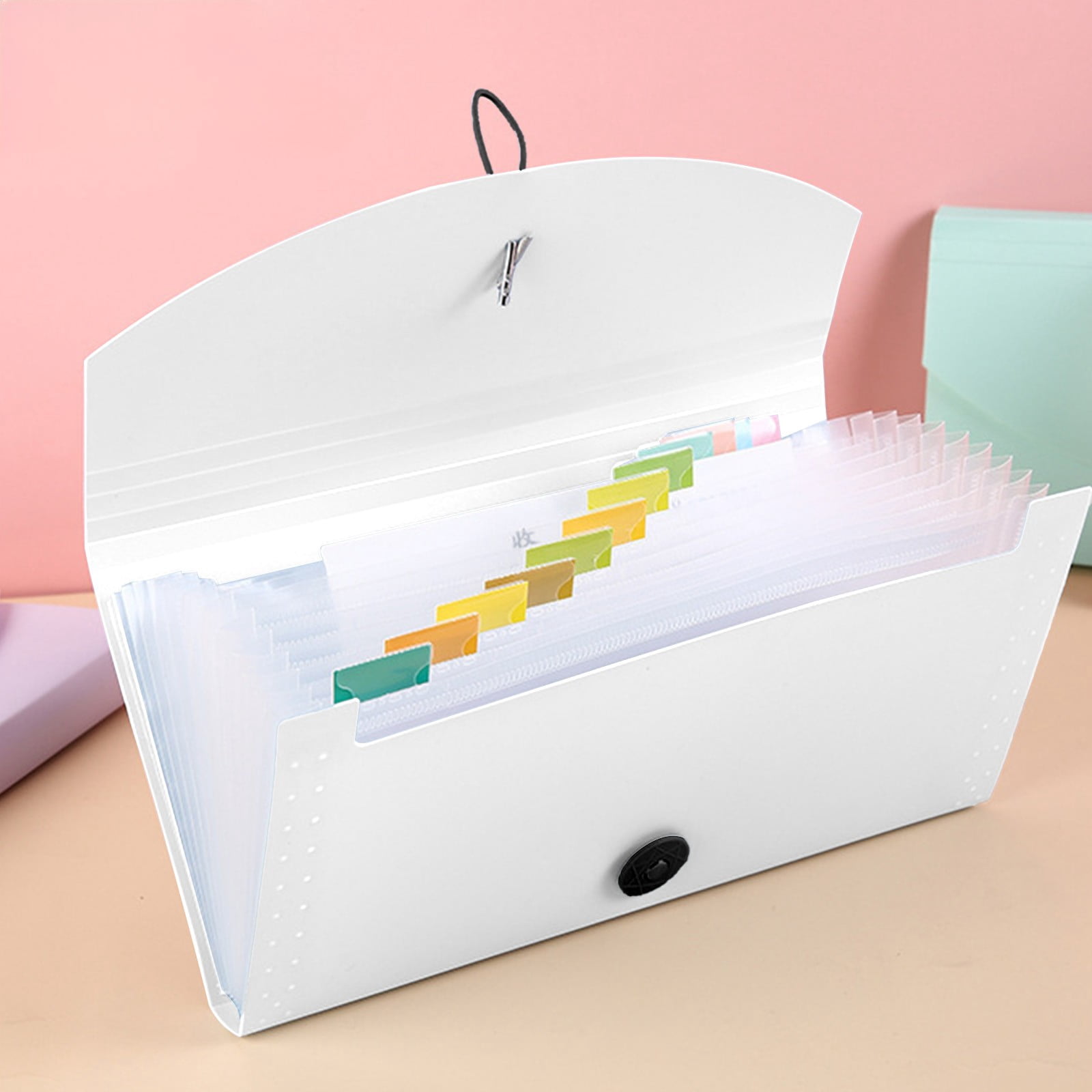 Mini Accordion File Folder, A6 Size Portable Document Organizer with 13 ...