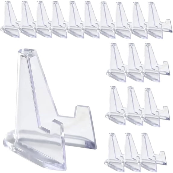 Mini Acrylic Easel Coin Display Stand, 20PCS Acrylic Clear Coin Stands Trading Card Display Stand Mini Card Holder for Cards Coins Medals Handicrafts Collectibles Display 1.42 inch Tall