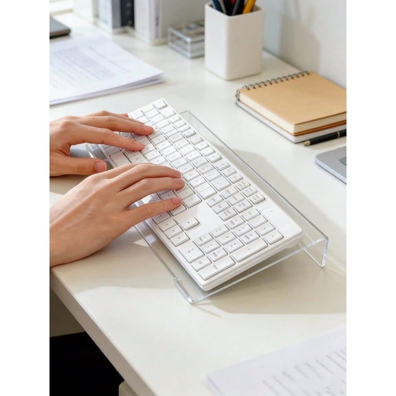 Mini Acrylic Keyboard Stand 43*14.5*3cm Compact Desk Riser For Keyboards And Mini Pcs Plastic No Charging Required Mixed Colors Space Saving Desig