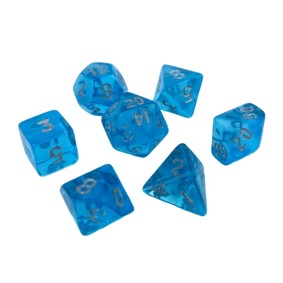 Mini Acrylic Polyhedral Dices Clear Small Size Multi-Sided Game Dices Portable Board Game Dices for Role Playing Game