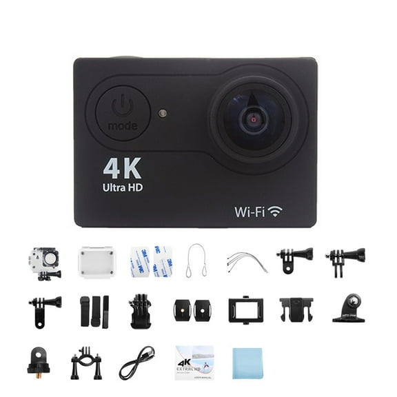 Mini Action Camera 2.0-inch Screen 30FPS/170D Waterproof Helmet Camera Underwater Telecontrol Cam Ultra HD 4K Action Camera ,Lightweight