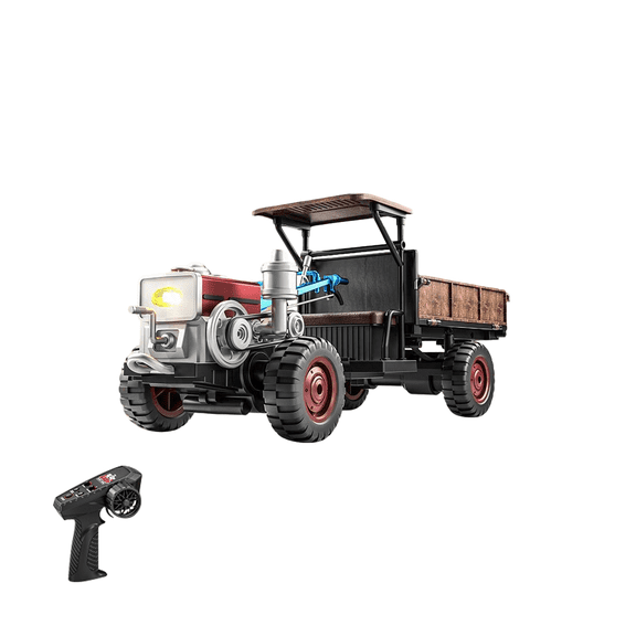 Mini Agricultural RC Tractor for Adults, 2.4G 4WD Full-Proportional Realistic Farm Vehicle with LED Lights, Simulated Sound, Exhaust Mist Spray Effect
