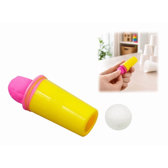 Mini Air Cannon Toy, Hand-Powered Air Vortex Gun, No Batteries Required, Perfect for Party Games & Active Entertainment (Yellow)