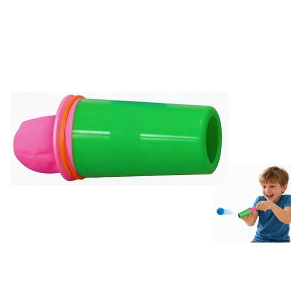 Mini Air Cannon Toy for Kids Science Fun, DIY Physics Experiment Kit, Safe & Mess-Free Learning Play at Home or School (Green)