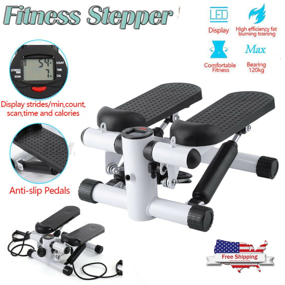 Mini Air Climber Stepper Aerobic Fitness Stair Stepp Machine w ...