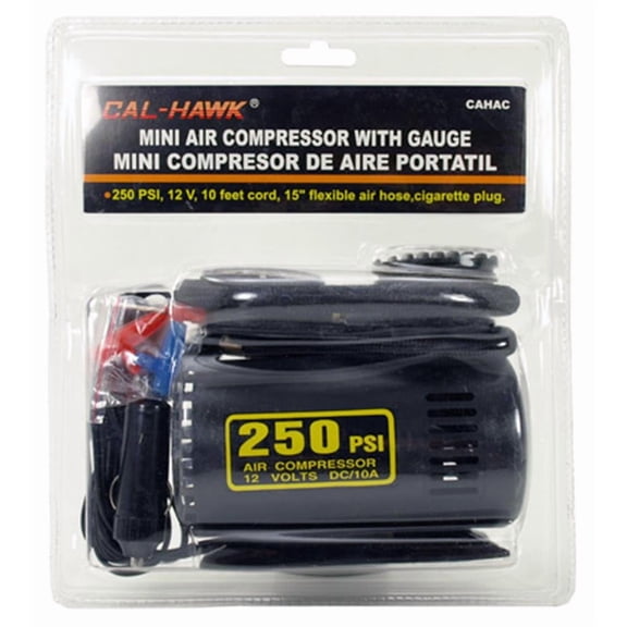 "Cal Hawk Tools Mini Air Compressor with Gauge"