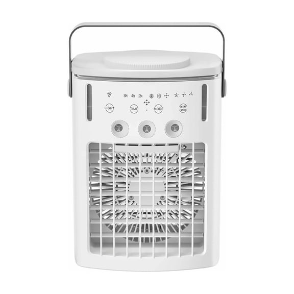 Mini Air Conditioner, 4-in-1 Portable Air Cooler with Remote, 3 Speed Fan, 1L Water Tank, 3 Mist Levels, 120 Oscillation, Timer for Desktop Home Office