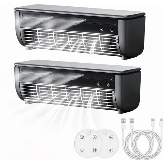 Mini Air Conditioner Portable Air Cooler, Personal AC with Ice Mist Spray, Rechargeable 6000mAh Cooling Fan, Remote Control, Mini Portable AC for Bedroom, Office, Car, Camping