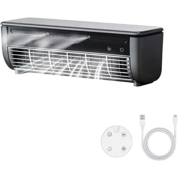 Mini Air Conditioner Portable Air Cooler, Personal AC with Ice Mist Spray, Rechargeable 6000mAh Cooling Fan, Remote Control, Mini Portable AC for Bedroom, Office, Car, Camping