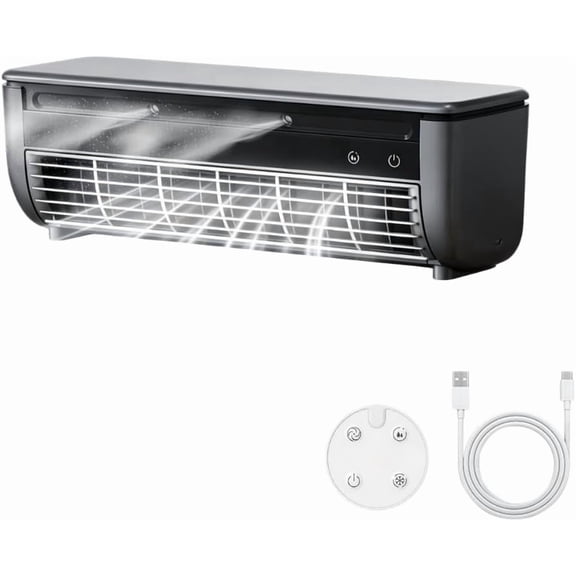 Mini Air Conditioner Portable Air Cooler, Personal AC with Ice Mist Spray, Rechargeable 6000mAh Cooling Fan, Remote Control, Mini Portable AC for Bedroom, Office, Car, Camping
