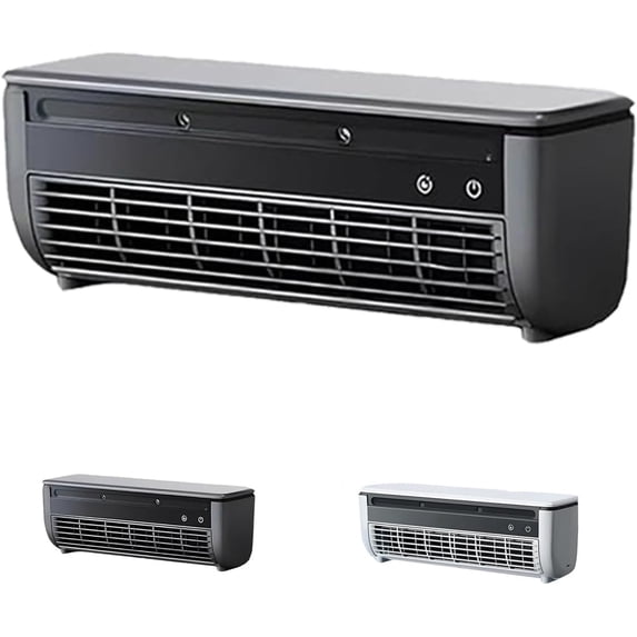 Mini Air Conditioner with Remote Control Wall Air Conditioner No Window for Bedroom Wall Mounted Fans Cooling 3 Speed Fan for Home Kitchen Small Room Easy to Install(Black)