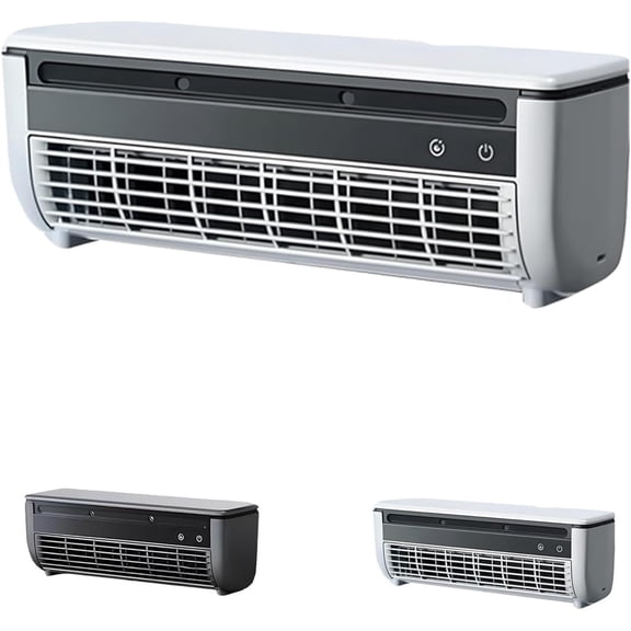 Mini Air Conditioner with Remote Control Wall Air Conditioner No Window for Bedroom Wall Mounted Fans Cooling 3 Speed Fan for Home Kitchen Small Room Easy to Install(White)