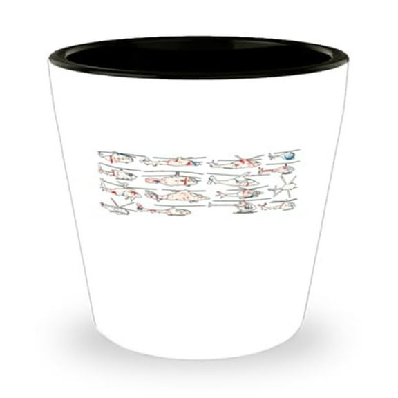 Mini Aircraft Shot Glass Gift, 1.5oz Helicopter-Themed Glassware, Perfect for Aviation Enthusiasts, Chopper Lovers, and Collectors, Unique Barware Accessory